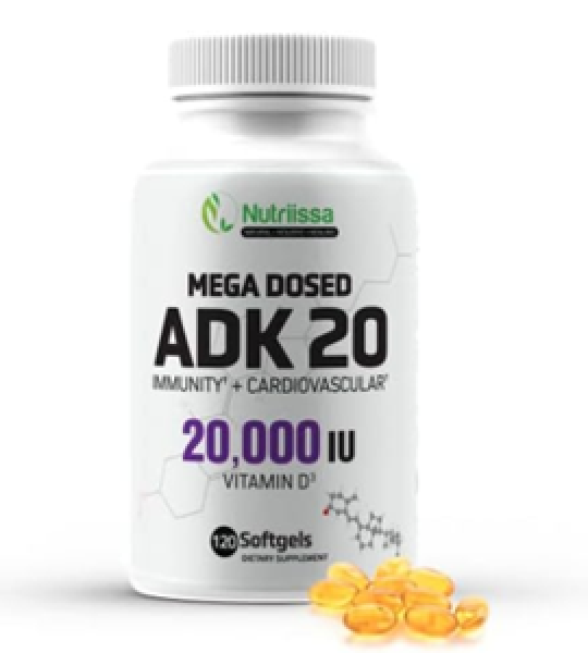 Nutriissa Mega Dosed ADK 20 Vitamin D Capsules