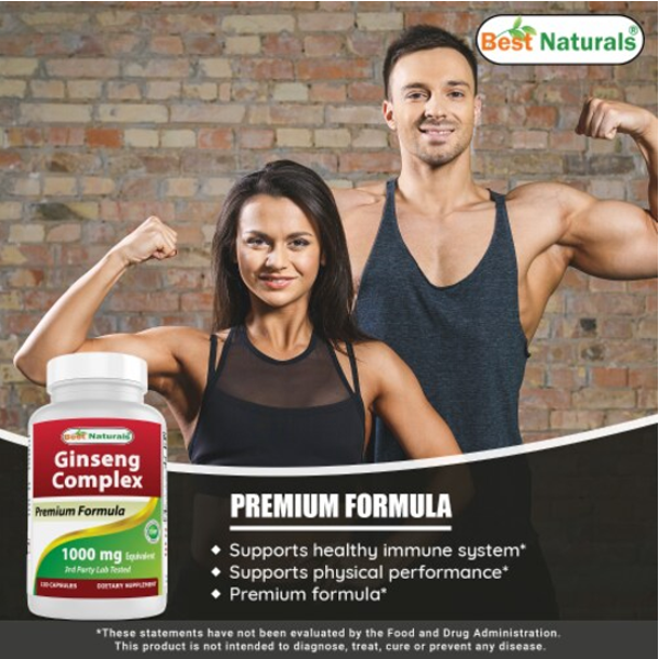 Best Naturals Ginseng Complex 1000 mg Capsules