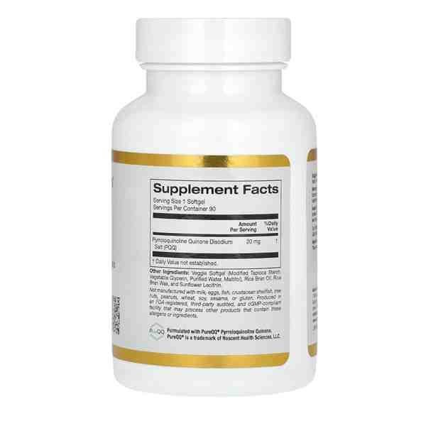 California Gold Nutrition – PQQ 20 mg | 30 Softgels