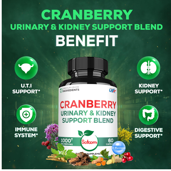 Satoom Cranberry Urinary & Kidney Support Blend Capsules