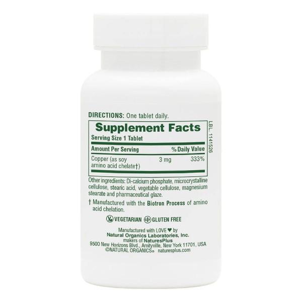 Natures Plus Copper 3mg Supplement