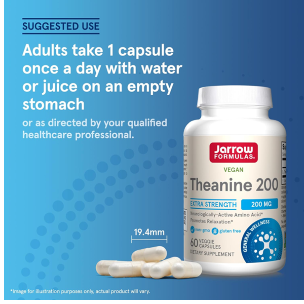 Jarrow Formulas Vegan Theanine 200 Mg Capsules