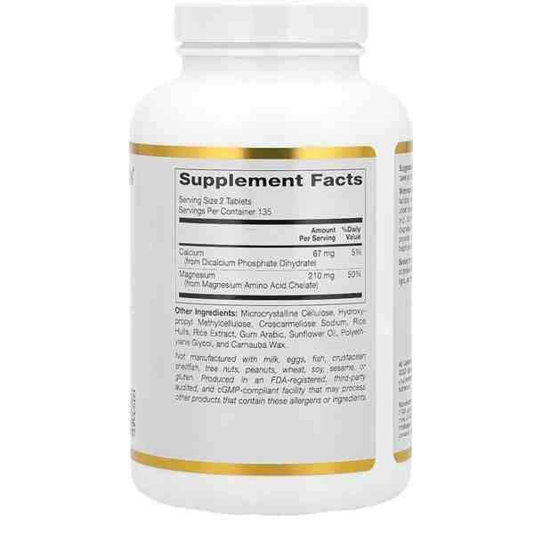 California Gold Nutrition Magnesium Chelate| 90 Tablets