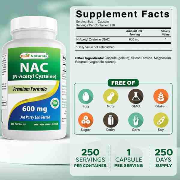Best Naturals NAC N-Acetyl Cysteine 600mg