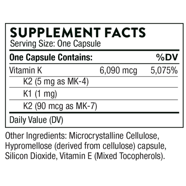 Thorne Vitamin K 60 Capsules
