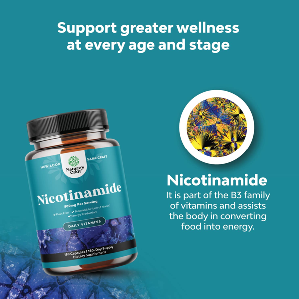 Natures Craft Vitamin B3 Nicotinamide 500mg Capsules