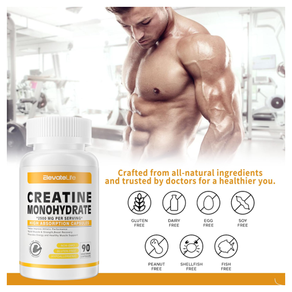 ElevateLife Creatine Monohydrate 2500 Mg Capsules