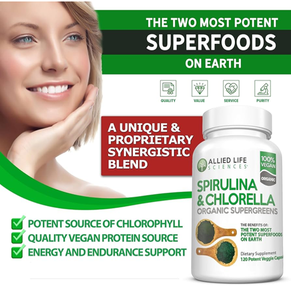 Allied Life Sciences Spirulina & Chlorella Capsules