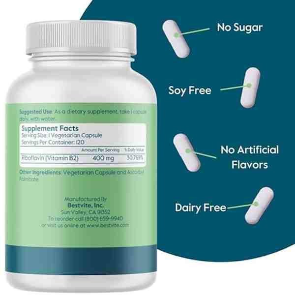 Bestvite Vitamin B-2 400mg Capsules