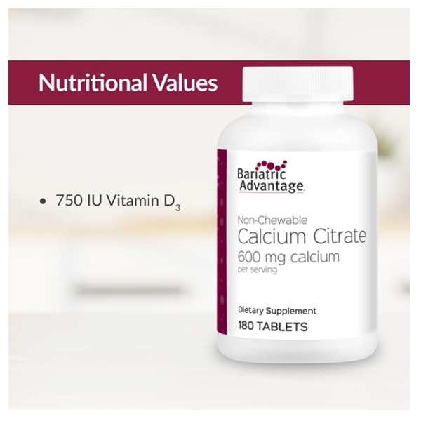 Bariatric Advantage Non Chewable Calcium Citrate Tablets