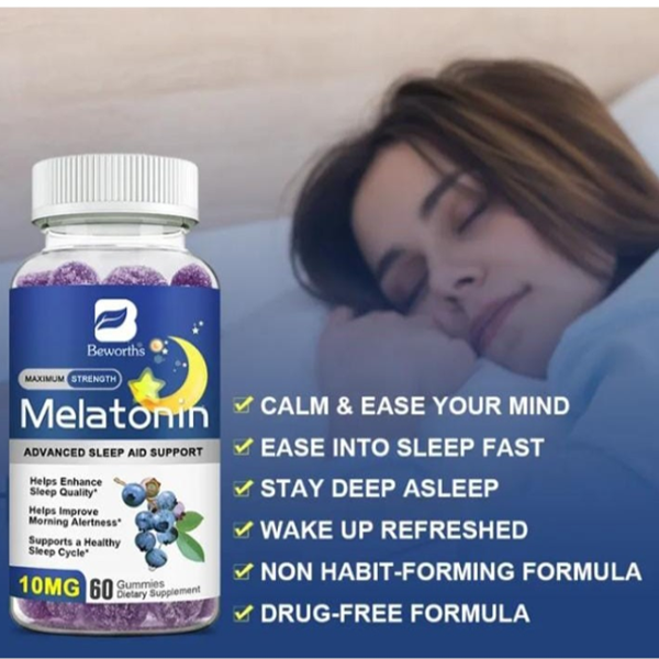Beworths Blueberry Melatonin Gummies 10mg