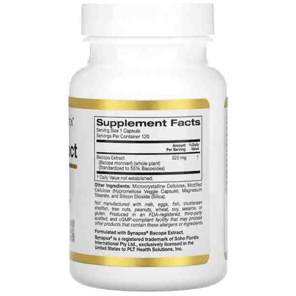 California Gold Nutrition Bacopa Extract with 320 mg
