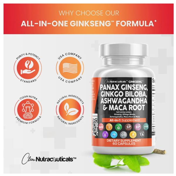 Clean Nutraceuticals Panax Ginseng Capsules