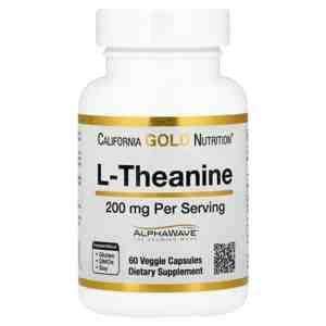 California Gold Nutrition L-Theanine 200 mg – AlphaWave- 60 Capsules