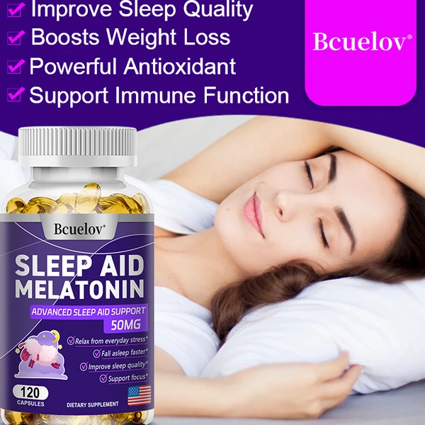 Bcuelov Sleep Aid Melatonin Capsules