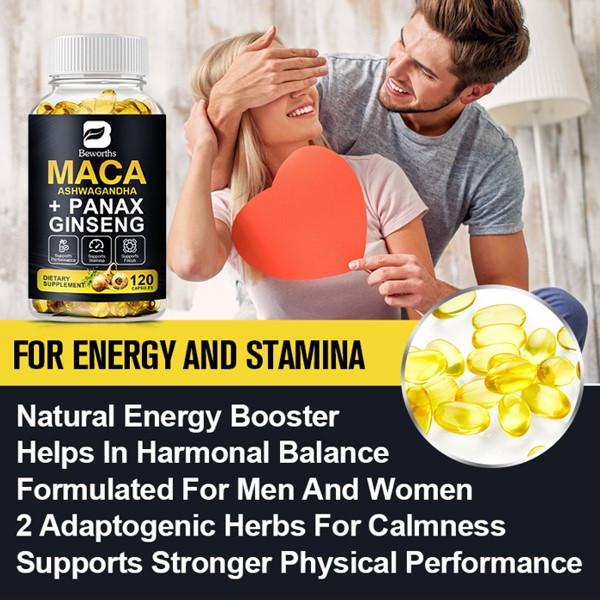 Beworths Maca Ashwagandha + Panax Ginseng Capsules