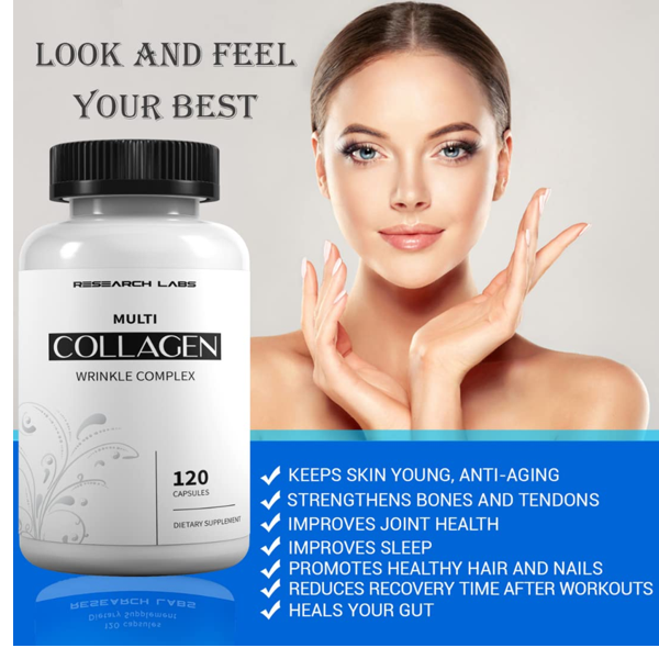 Research labs Grass Multi Collagen Wrinkle Complex Capsules