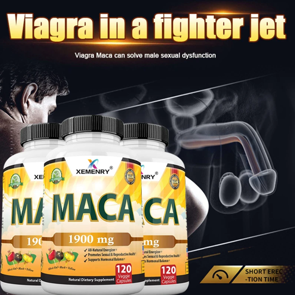 Xemenry Organic Maca Root Black,Red,Yellow Capsules