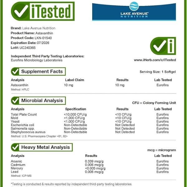Lake Avenue Nutrition Astaxanthin Supplement