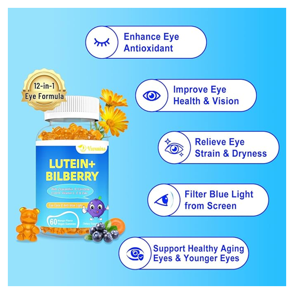 Vzoxains Lutein+ Bilberry With Zeaxanthin Supplement