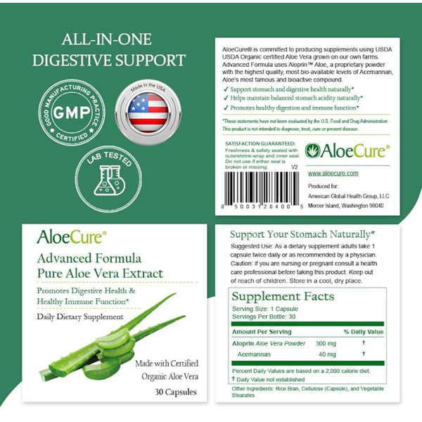 Aloecure Advanced Formula Aloe Vera Extract Capsules