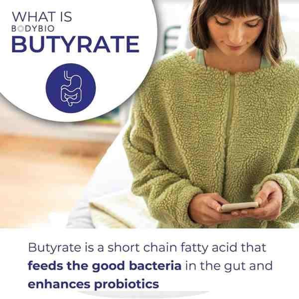 BODYBIO Sodium Butyrate – 100 Capsules