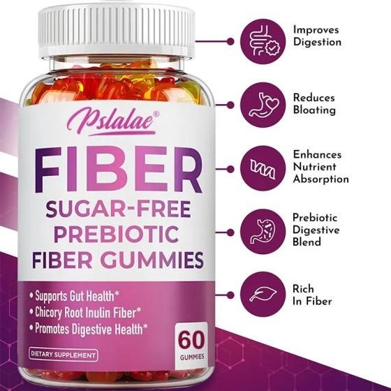 Pslalae Fiber Sugar Free Prebiotic Fiber Gummies