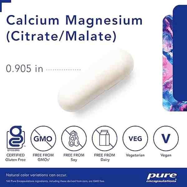 Pure Encapsulations Calcium Magnesium (Citrate) – 180 Capsules