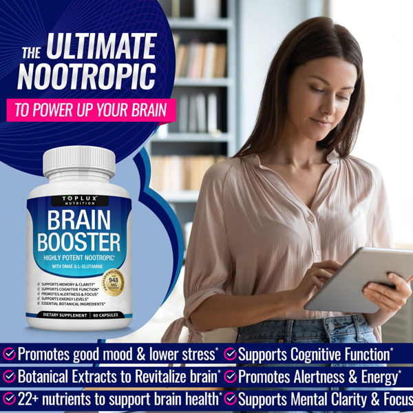 Toplux Nutrition Brain Nootropic Booster Capsules