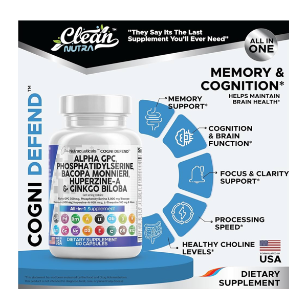 Clear Nutraceuticals Alpha Gpc, Phosphatidylserine, Ginko Biloba