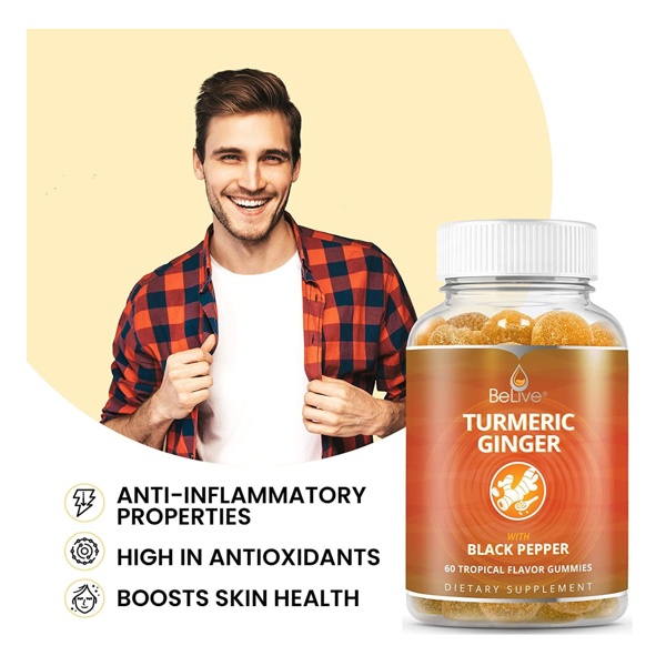 Belive Turmeric Ginger With Black Pepper Gummies