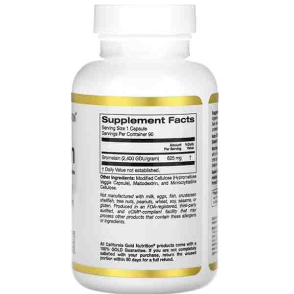 California Gold Nutrition Bromelain – 90 Capsules