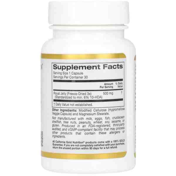 California Gold Nutrition Royal Jelly – 500 mg | 120 Capsules
