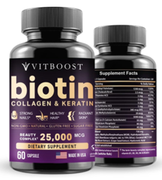 Vitboost Biotin Collagen And Keratin Capsules