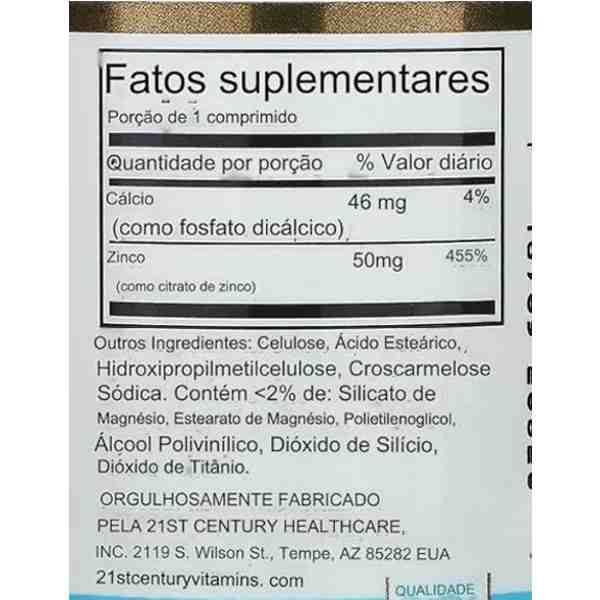 21st Century Zinc Citrate 50 mg | 60 Tablets