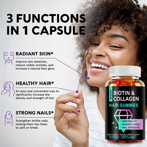 Bcuelov Biotin Collagen Gummies